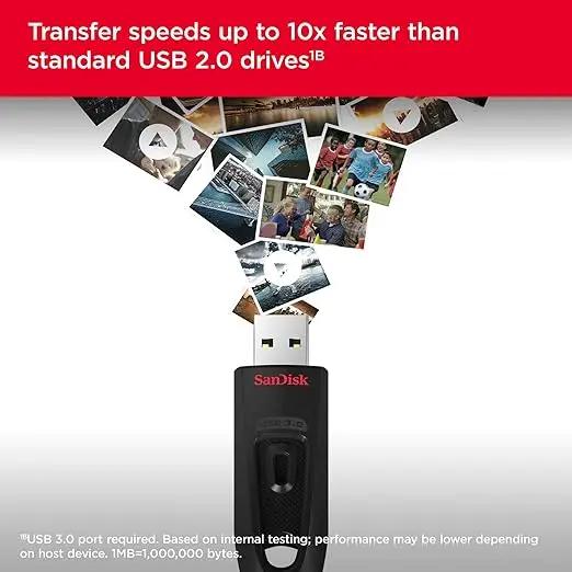 Pair SanDisk Ultra 32 GB USB Flash Drive USB 3.0 Up to 130 MB/s Read - Twin Pack, Red/Blue NexGen Tech Uk